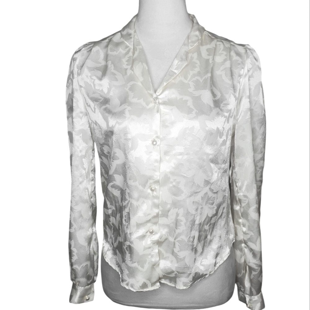 Hot Stuff Vintage 80's Rare Find  Jacquard Button Down Top